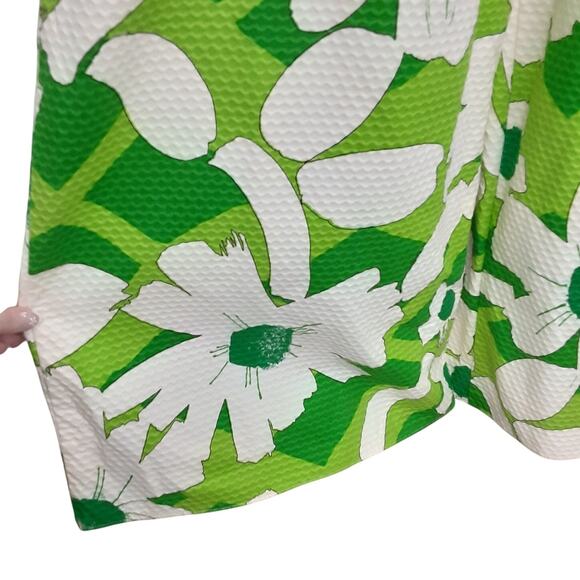 Vintage 1960s Kahala Hawaii Mod Floral Wide Leg Jumpsuit Lime Green Psychedelic - Picture 9 of 16